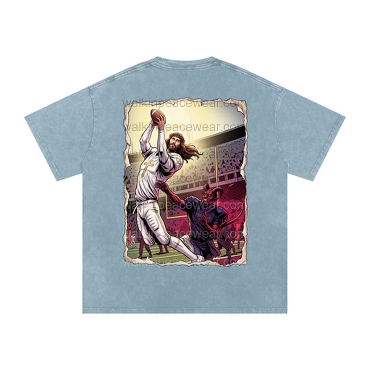 Philippians 4:13 Football Oversized Tee