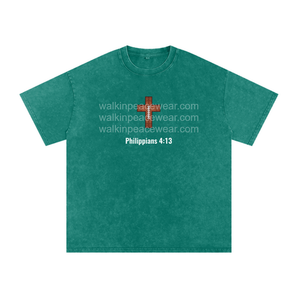 Philippians 4:13 Football Oversized Tee