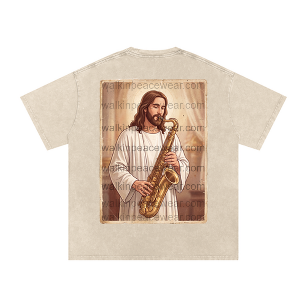 Saxophone Jesus Oversized Tee