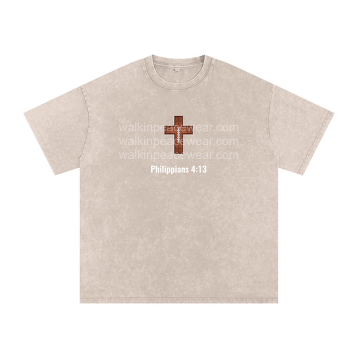 Philippians 4:13 Football Oversized Tee
