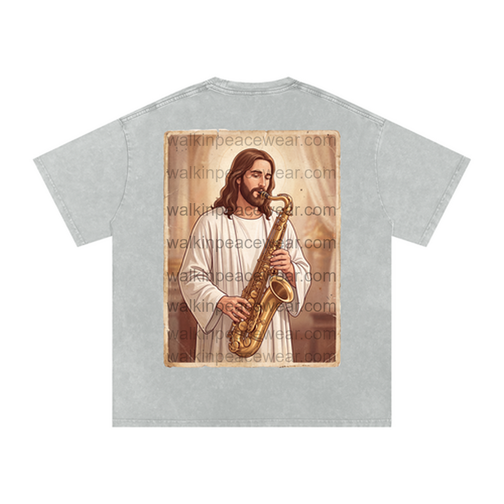 Saxophone Jesus Oversized Tee