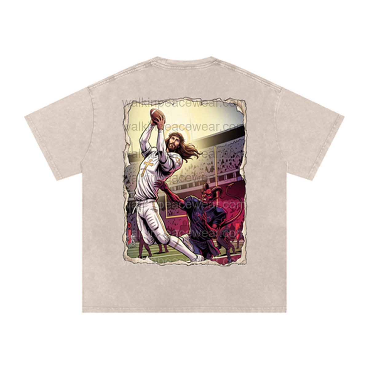 Philippians 4:13 Football Oversized Tee