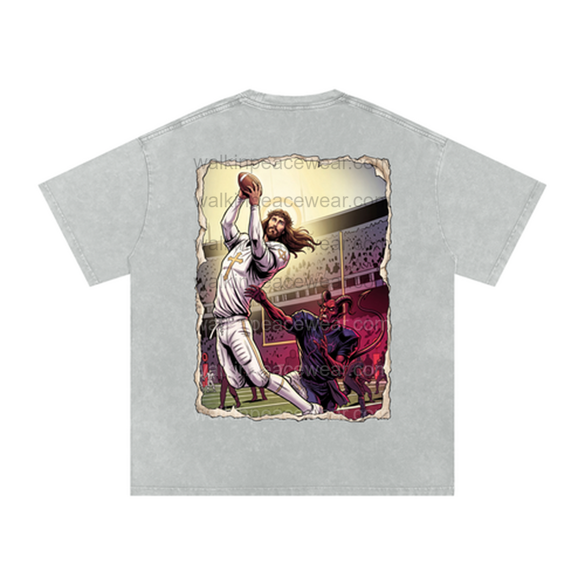 Philippians 4:13 Football Oversized Tee